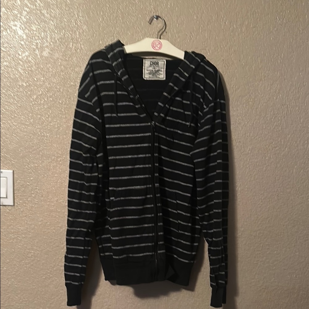 CHOR Black and White Striped Top